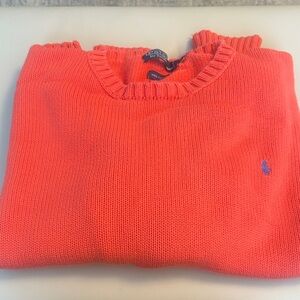 Polo by Ralph Lauren Men's Bright Orange Crewneck Sweater